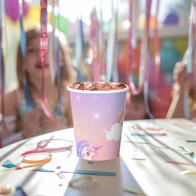 Vaso de papel de princesa unicornio pastel (Subido por el creador)