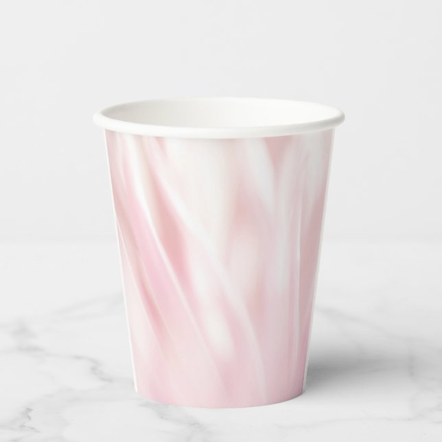 Vaso de papel de rosa suave cepillado (Anverso)