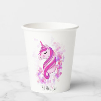 Vaso de papel de unicornio