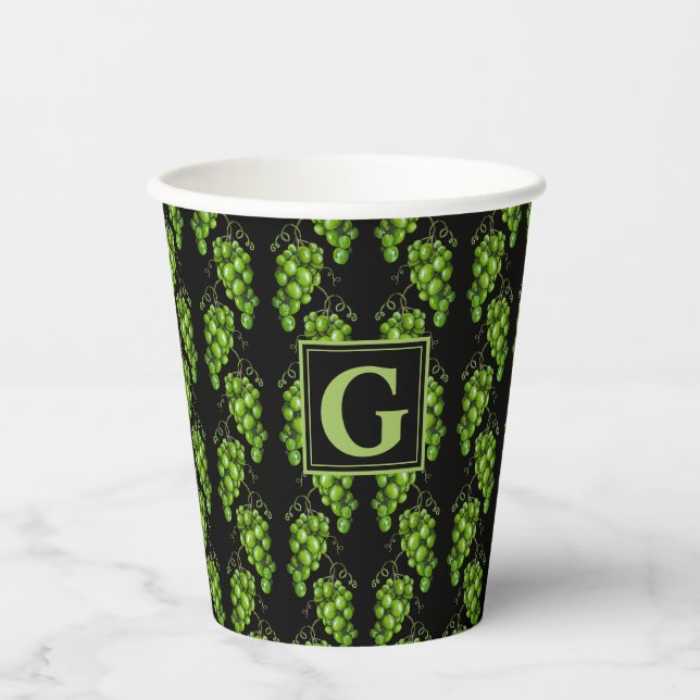 Vaso de papel de uvas verdes (Anverso)