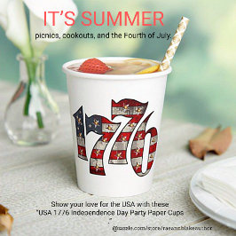 Vaso de papel del Día de la Independencia de 1776