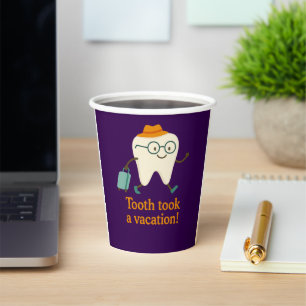 Vaso de Papel ¡Diente se Fue de Vacaciones!   Dien