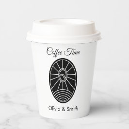 Vaso de papel elegante blanco y negro para evento