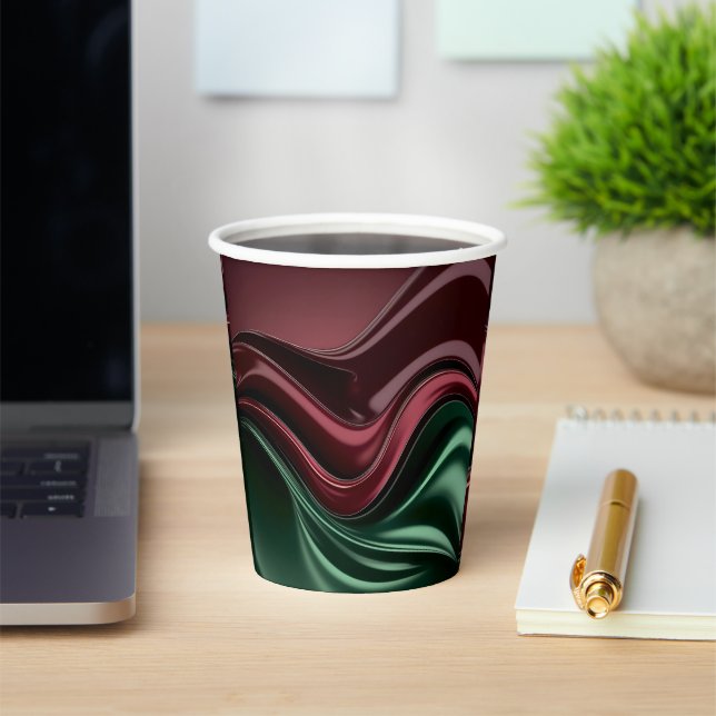 Vaso de papel en gráfico abstracto elegante (in situ)