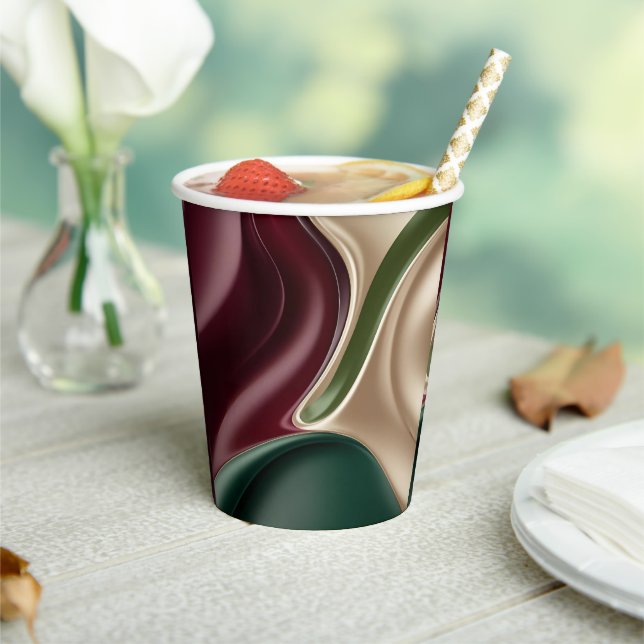 Vaso de papel en gráfico abstracto elegante (in situ)