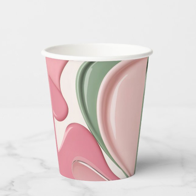 Vaso de papel en gráfico abstracto elegante (Anverso)