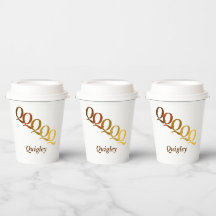 Vaso de Papel - Iniciales escalonadas, nombre en m