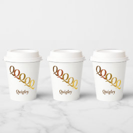 Vaso de Papel - Iniciales escalonadas, nombre en m