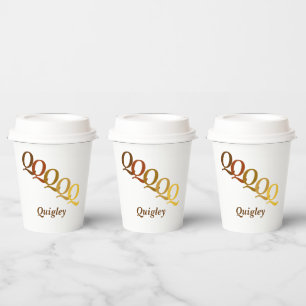 Vaso de Papel - Iniciales escalonadas, nombre en m