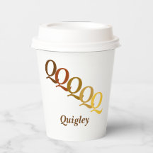 Vaso de Papel - Iniciales escalonadas, nombre en m