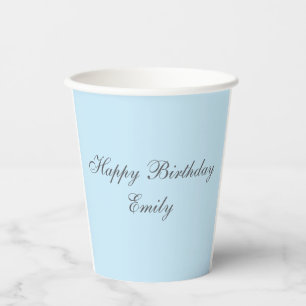 Vaso de papel minimalista Baby Blue para fiesta de