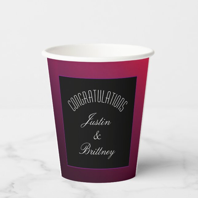 Vaso de papel minimalista Berry (Anverso)