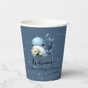 Vaso de papel para baby shower de ballena bebé lin