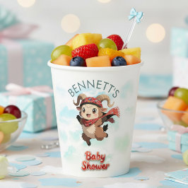 Vaso de papel para baby shower de cordero lindo de