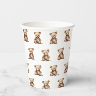 Vaso de papel para baby shower de osito de peluche