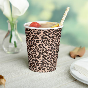 Vaso de papel para fiesta con estampado de leopard