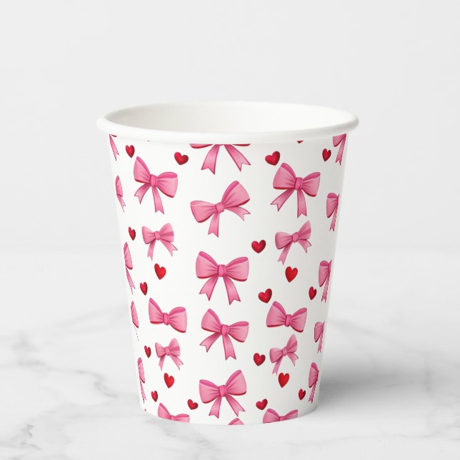 Vaso de papel para fiesta de corazones (Anverso)