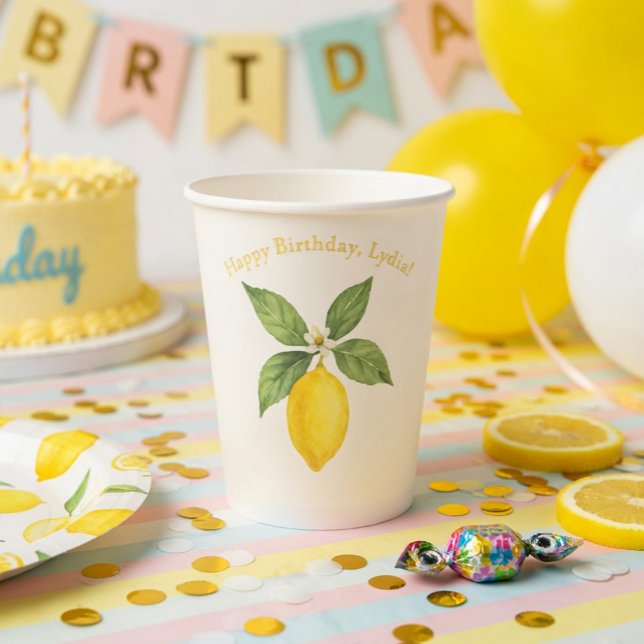 Vaso de papel para fiesta de cumpleaños con limonc (Subido por el creador)