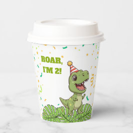 Vaso de papel para fiesta de cumpleaños de dinosau