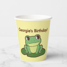 Vaso de papel para fiesta de cumpleaños de rana ve