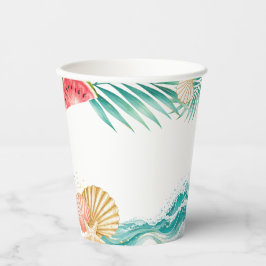 Vaso de papel para fiesta de cumpleaños de verano