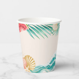 Vaso de papel para fiesta de cumpleaños de verano