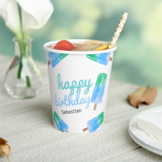 Vaso de papel para fiesta de cumpleaños Niño de pa (in situ)
