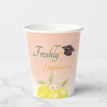 Vaso de papel para fiesta de graduación de limón r
