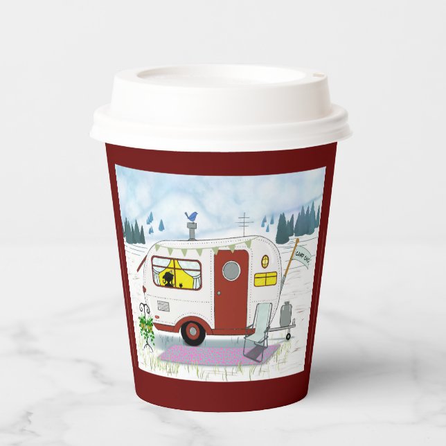 Vaso de papel para remolque rojo (Anverso)