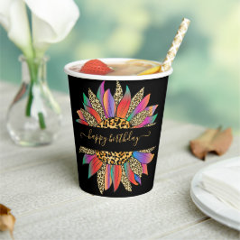 Vaso de papel personalizado con estampado de arcoí