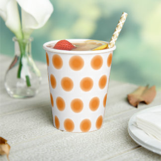 Vaso de papel - puntos naranjas con bordes difusos