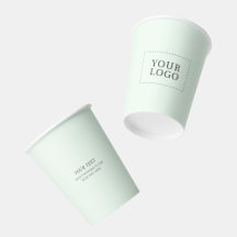 Vaso de papel simple con logotipo minimalista de m
