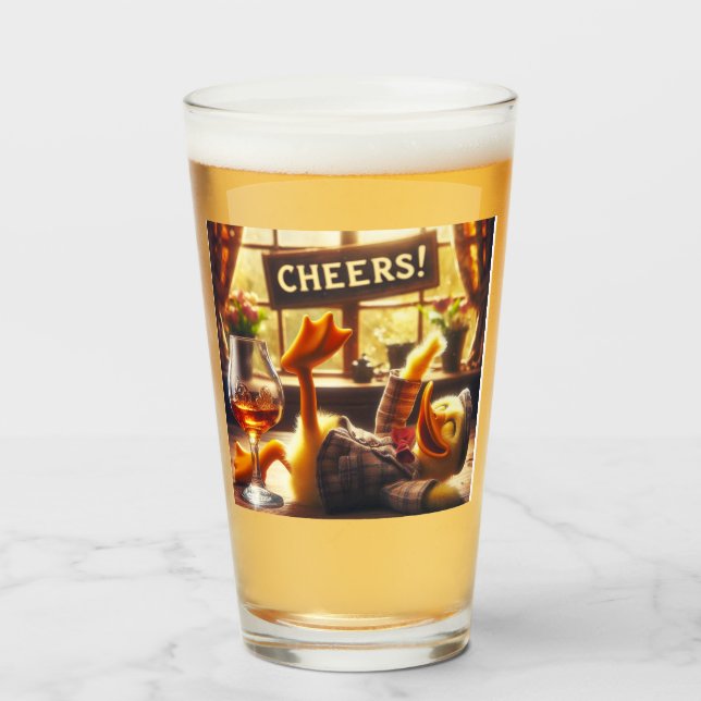 Vaso de Pato Borracho Divertido (Anverso (lleno))