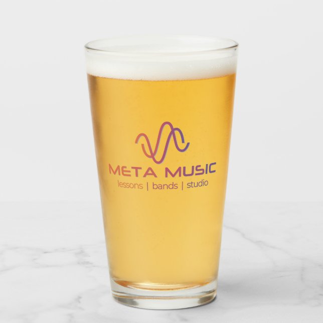 Vaso de Pint de Meta Music (Anverso (lleno))