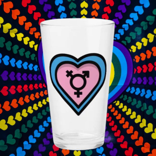 Vaso de pinta Corazón del Orgullo Trans (Subido por el creador)