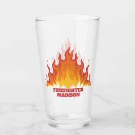 Vaso de pinta de bombero con texto personalizado
