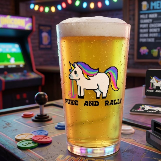 Vaso de Pinta de Unicornio Arcoíris Puke & Rally | (Subido por el creador)