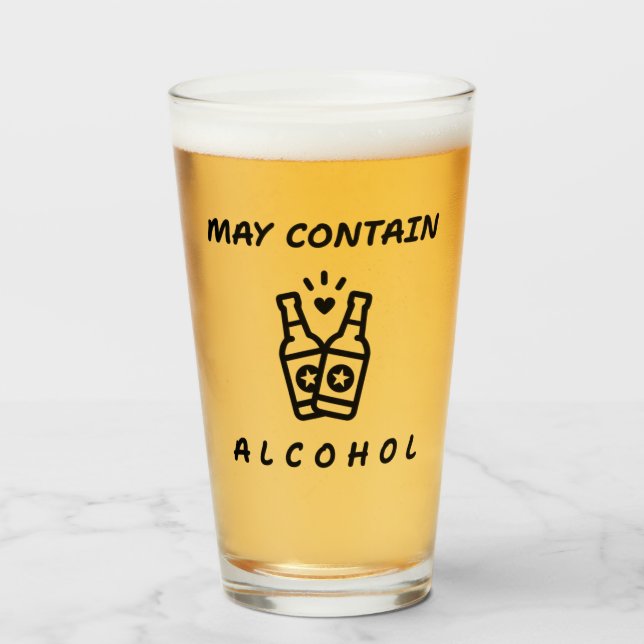 Vaso de Pinta que Puede Contener Alcohol – Bebida  (Anverso (lleno))