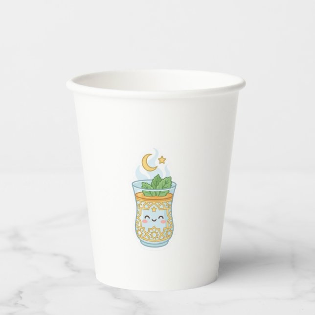 Vaso de té de menta marroquí Kawaii. (Anverso)