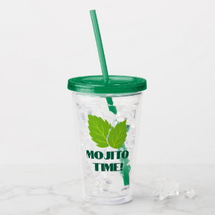 Vaso de tumbler acrílico de cóctel Mojito con ment