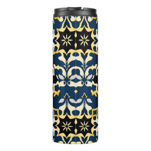 Vaso de viaje con patrón de estrella de damasco re