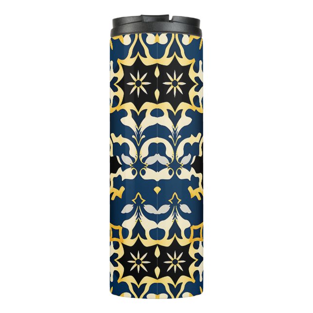 Vaso de viaje con patrón de estrella de damasco re (Reverso)
