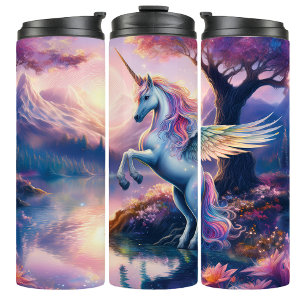 Vaso de viaje de fantasía de unicornio mágico con