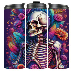 Vaso de viaje de Halloween con esqueleto gótico ar