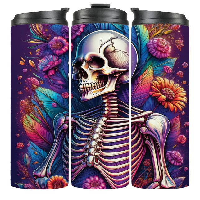 Vaso de viaje de Halloween con esqueleto gótico ar (Subido por el creador)