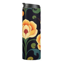 Vaso de viaje floral Jardín de Medianoche