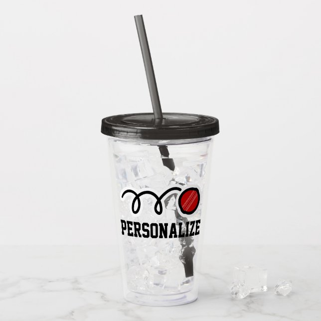 Vaso de vidrio acrílico personalizado para jugador (Anverso (hielo))