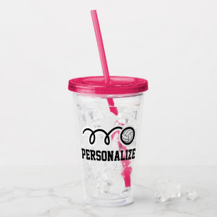 Vaso de vidrio acrílico personalizado para jugador