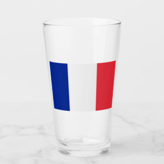 Vaso de vidrio bandera de Francia 16 onzas