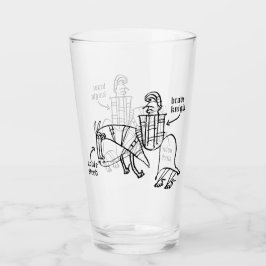 Vaso de vidrio Caballero y Corcel